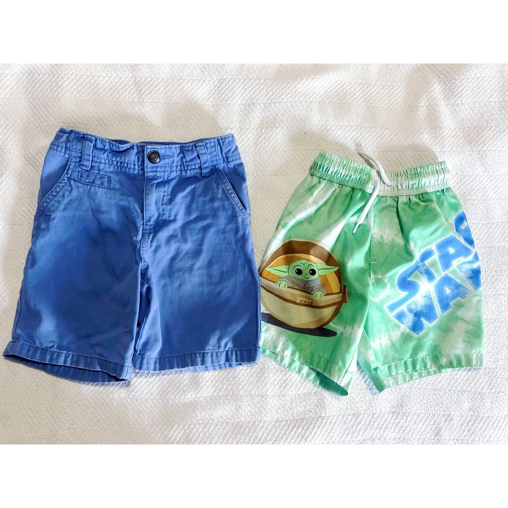 Boys 3T Shorts Bundle Star Wars Swim Trunks Cherokee Chino Swimsuit